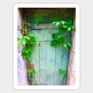 A Mysterious Green Door In France Sticker